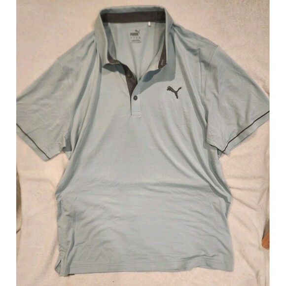 Puma Polo Light Blue Teal Golf Shirt Size L Forever Better - Picture 1 of 7